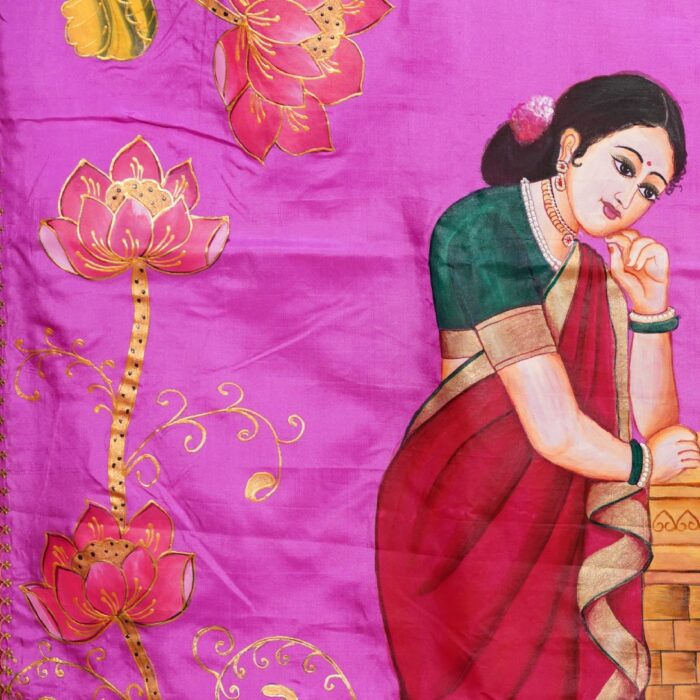 Damayanti Handpainted Pattu Saree - Image 1