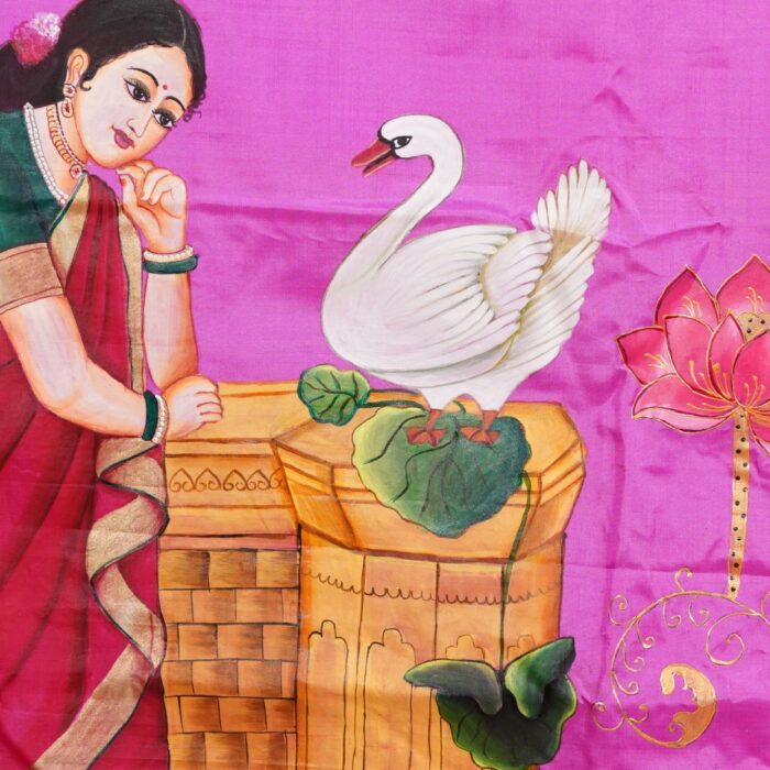 Damayanti Handpainted Pattu Saree - Image 4